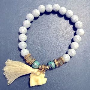 Good luck beads with elephant charm